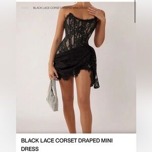 HEIRESS BEVERLY HILLS BLACK LACE MINI DRESS